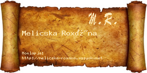 Melicska Roxána névjegykártya